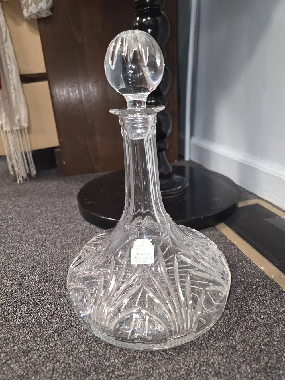Crystal Clear From Slovakia  Glass Ships Captain Decanter
